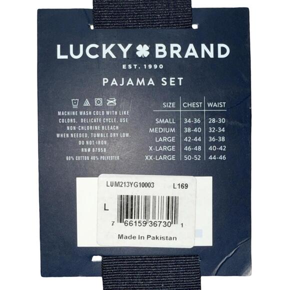 Lucky Brand Long Sleeve Henley & Flannel Pant sleepwear set in size Large - Picture 2 of 2